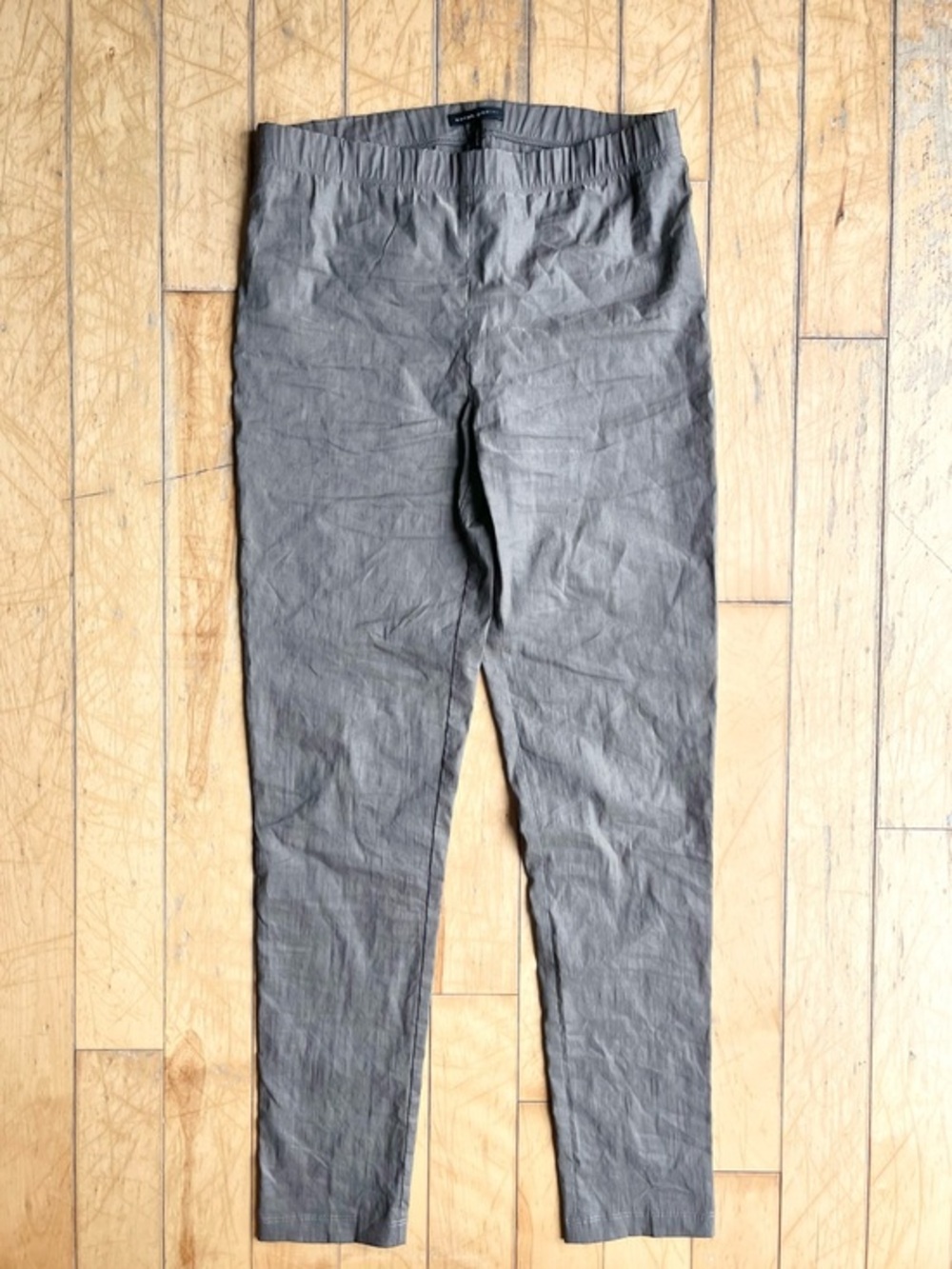 Sarah Pacini Linen Blend Minimalist Made In Italy Pull-On Slim Leg Pants Size 2